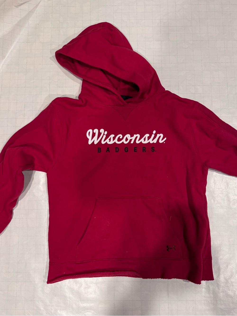 Under Armour Red Pullover Hoodie with Chest Logo